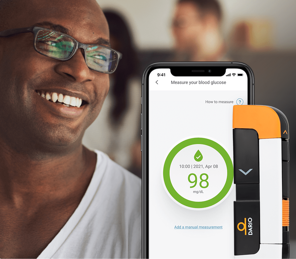 DARIO Blood Glucose Monitor Kit Test Your Blood Sugar Levels and Estimate  A1c After 3m. Kit Includes: Glucose-Meter with 25 Strips,10 Sterile lancets  (Android USB-C)